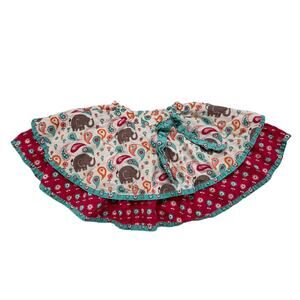 JELLY THE PUG Elephant Ellie Mia Pull On Tiered Skirt Size 6X Girl Pink Blue Bow